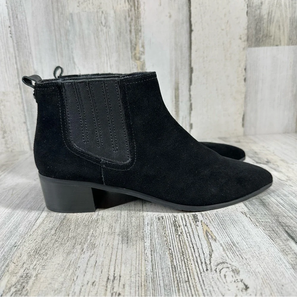NYDJ Gilan Black Suede Ankle Chelsea Boots with Elastic Gore‎ Inserts #1368